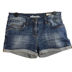 johnnie b Mini Boden Blue Denim Distressed Cuffed Shorts Size 26 Girls Teens